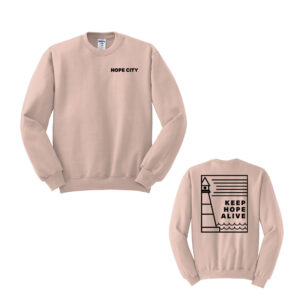 Hope City Unsiex Fleece Crewneck Sweatshirt-Blush Pink