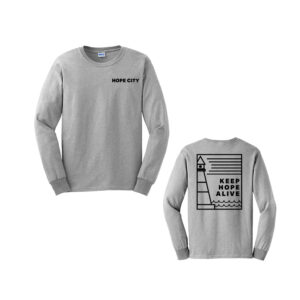 Hope City Unisex Cotton Long Sleeve Tee-Ash