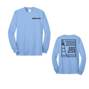 Hope City Unisex Cotton Long Sleeve Tee-Light Blue