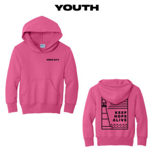 Hope City Youth Fleece Hooded Sweatshirt-Sangria