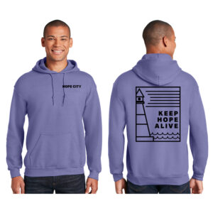 Hope City Unisex Fleece Hooded Sweatshirt-Violet