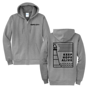 Hope City Unisex Core Fleece Full Zip Hooded Sweatshirt-Athletic Heather