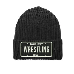 IC West Trojan Wrestling New Era Core Classic thick rib knit Cuff Beanie stocking cap-Black