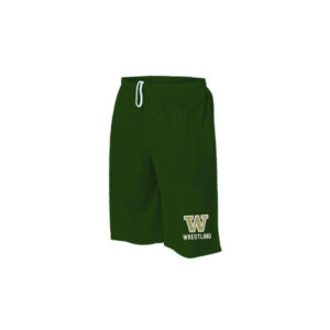 IC West Trojan Wrestling Alleson Youth Mesh Short with Tricot Liner-Dark Green