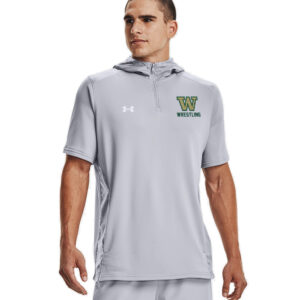 IC West Trojan Wrestling Under Armour Men’s UA Command Short Sleeve Hoodie-Mod Grey