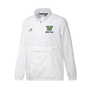 IC West Trojan Wrestling Adidas Stadium 1/4 zip woven pullover – WHITE