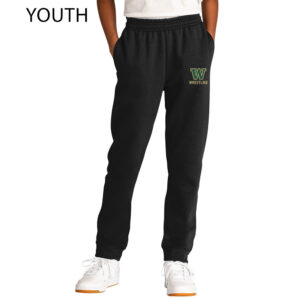 IC West Trojan Wrestling Youth Core Fleece Jogger-Black