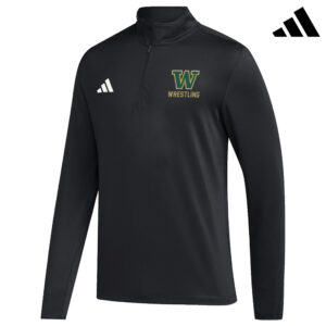 IC West Trojan Wrestling Adidas Men 1/2 Zip Golf Jacket-Black