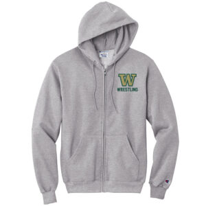 IC West Trojan Wrestling Men Champion Full-Zip Hooded Sweatshirt-Light Steel