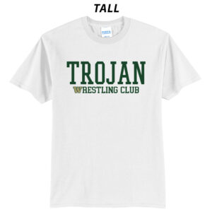 IC West Trojan Wrestling Tall Short Sleeve Tee-White