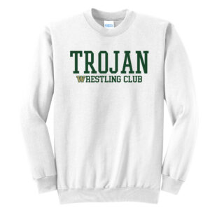 IC West Trojan Wrestling Unisex Core Fleece Crewneck Sweatshirt-White