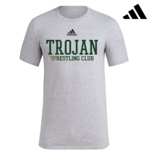 IC West Trojan Wrestling Adidas Fresh Badge of Sport short sleeve 100% ringspun cotton Tee – Medium Grey Heather