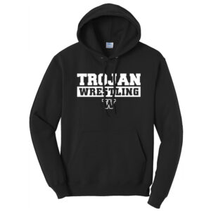 IC West Trojan Wrestling Unisex Fleece Hooded Sweatshirt-Black