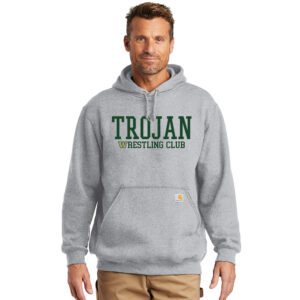 IC West Trojan Wrestling Carhartt Adult Midweight Hooded Sweatshirt-Heather Grey