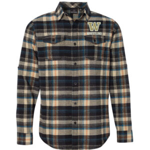 IC West Trojan Wrestling Burnside – Yarn-Dyed Long Sleeve Flannel Shirt Men-Dark Khaki