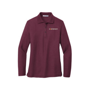 Northpoint Commercial Credit Port Authority Ladies Silk Touch Long Sleeve Polo-Burgundy