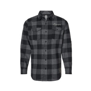 One Eighty Burnside Men Yarn-Dyed Long Sleeve Flannel Shirt-Charocal Black Buffalo