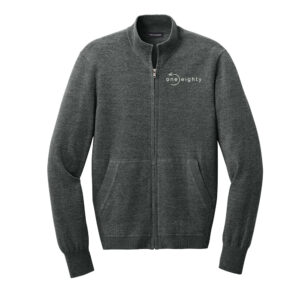 One Eighty Port Authority Men Easy Care Full-Zip Sweater-Charcoal Heather