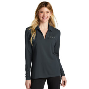 One Eighty Nike Ladies Dri-FIT Micro Pique 2.0 Long Sleeve Polo-Anthracite