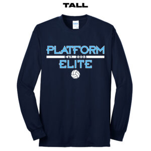 Platform Elite VB Tall Long Sleeve Tee-Navy