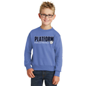 Platform Elite VB Youth Fleece Crewneck Sweatshirt-Carolina Blue