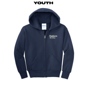 Platform Elite VB Youth Core Fleece Full Zip Hooded Sweatshirt-Navy