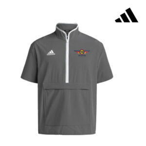 PNB Aviation Club Adidas Coach Short Sleeve 1/2 zip woven pullver – Grey Four (S, M, L sizes)