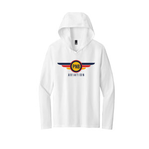 PNB Aviation Club Unisex Perfect Tri Blend Long Sleeve Hoodie Tee-White