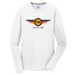 PNB Aviation Club Unisex Long Sleeve Essential Blended Performance Tee-White