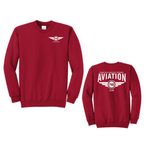 PNB Aviation Club Unisex Core Fleece Crewneck Sweatshirt-Red