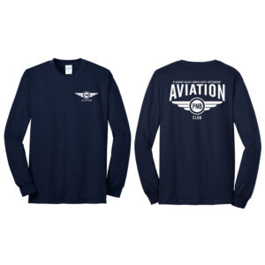 PNB Aviation Club Unisex Cotton Long Sleeve Tee-Navy