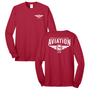 PNB Aviation Club Unisex Cotton Long Sleeve Tee-Red