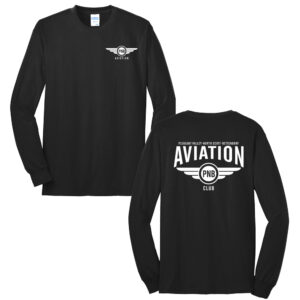 PNB Aviation Club Unisex Cotton Long Sleeve Tee-Black