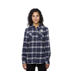 PV Orchestra Burnside – Women’s Yarn-Dyed Long Sleeve Flannel Shirt -navy/Grey