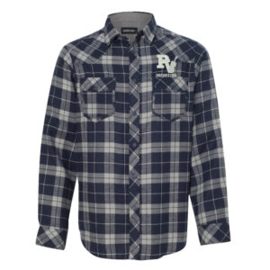 PV Orchestra Burnside – Yarn-Dyed Long Sleeve Flannel Shirt Men-Navy/Grey