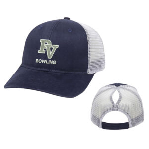 PV Spartan Bowling Ladies Fit With Ponytail Mesh Back Hat -Navy/White