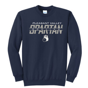 PV Spartan Bowling Unisex Fleece Crewneck Sweatshirt-Navy