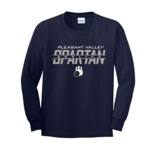 PV Spartan Bowling Youth Cotton Long Sleeve Tee-Navy