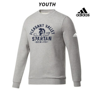 PV Spartan Bowling Adidas YOUTH Fleece Crewneck Sweatshirt- MedGrey Heather