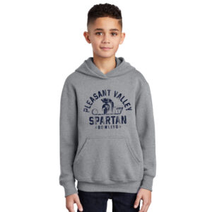 PV Spartan Bowling Youth Hooded Sweatshirt-Athletic Heather