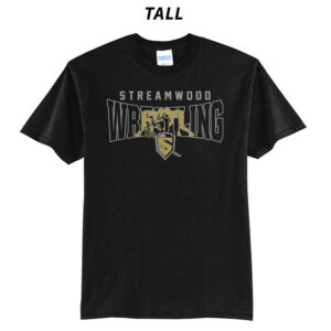 Streamwood Wrestling Tall Short Sleeve Tee-Black