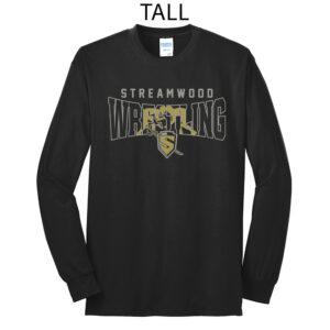 Streamwood Wrestling Tall Long Sleeve Tee-Black