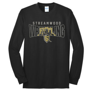 Streamwood Wrestling Unisex Cotton Long Sleeve Tee-Black