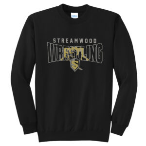 Streamwood Wrestling Unisex Fleece Crewneck Sweatshirt-Black