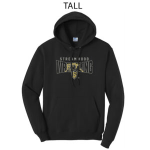 Streamwood Wrestling Tall Fleece Hooded Sweatshirt-Black