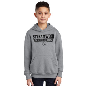 Streamwood Wrestling Youth Fleece Hooded Sweatshirt-Athletic Heather