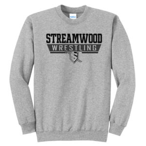 Streamwood Wrestling Unisex Fleece Crewneck Sweatshirt-Athletic Heather