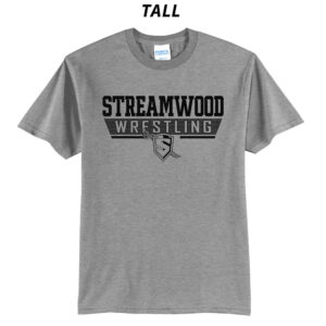 Streamwood Wrestling Tall Short Sleeve Tee-Grey