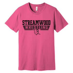 Streamwood Wrestling Bella and Canvas Unisex Short Sleeve Tee-Charity Pink