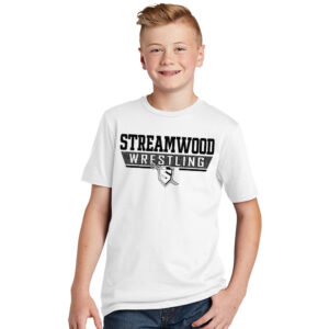 Streamwood Wrestling Youth Premium Short Sleeve Tee-White